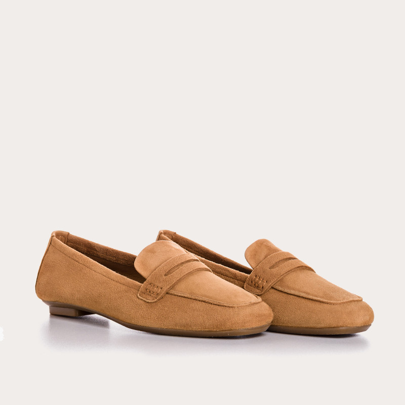 MOCASSINS REQINS HEMA PEAU CAMEL